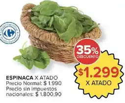 Carrefour Espinaca x atado oferta