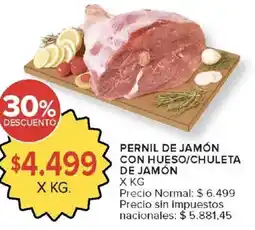 Carrefour Pernil de jamón con hueso/chuleta de jamón oferta