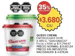 Carrefour San ignacio queso crema entero/light pote oferta