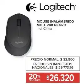 Carrefour Logitech mouse inalámbrico mod. 280 negro oferta