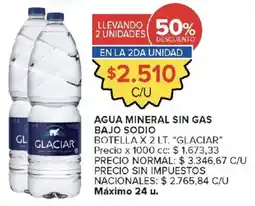 Carrefour Glaciar agua mineral sin gas bajo sodio oferta