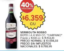 Carrefour Carpano vermouth rosso oferta