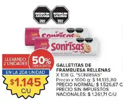 Carrefour Sonrisas galletitas de frambuesa rellenas oferta