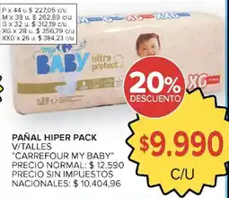 Carrefour Carrefour my baby pañal hiper pack oferta