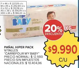 Carrefour Carrefour my baby pañal hiper pack oferta