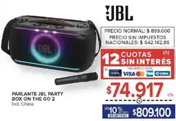 Carrefour Jbl parlante jbl party box on the go 2 oferta