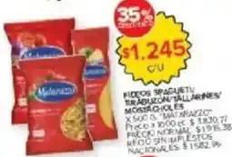 Carrefour Matarazzo fideos spaghetti tip arvejan/tallarines/mostacchios oferta