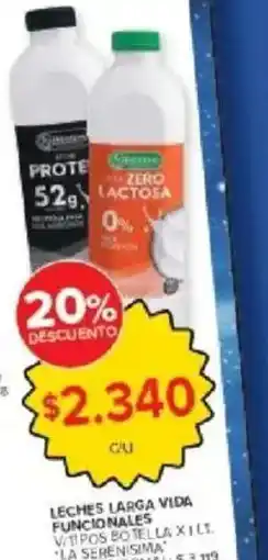 Carrefour La serenisima leches larga vida funcionales oferta