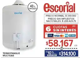 Carrefour Escorial termotanque multigas oferta
