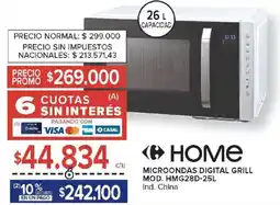 Carrefour Home microondas digital grill oferta