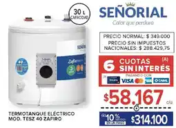 Carrefour Señorial termotanque eléctrico oferta