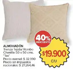 Carrefour Almohadón Trenza Tejida/Rombo Chenille oferta