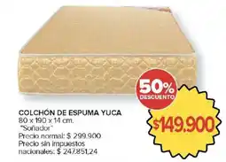 Carrefour Colchón de espuma yuca oferta