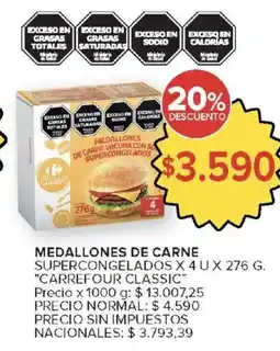 Carrefour Carrefour classic medallones de carne oferta