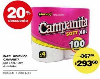 Atomo Conviene Papel HIgiénico Campanita Soft XXL 100m oferta