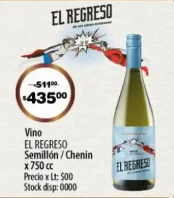 Atomo Conviene Vino El Regreso Semillón/Chenin x 750cc oferta