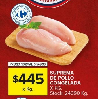 Carrefour Suprema de Pollo Congelada x Kg. oferta