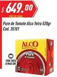 Alco - pure de tomate tetra 520gr cod. 35101