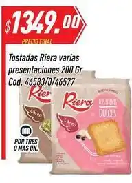Supermercados Comodin Riera - tostadas varias presentaciones 200 gr cod. 46583/0/46577 oferta