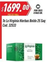Supermercados Comodin La virginia - te hierbas boldo 25 saq cod. 32533 oferta