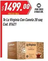 Supermercados Comodin La virginia - te con canela 20 saq cod. 81621 oferta
