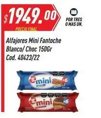 Supermercados Comodin Fantoche - alfajores mini blanco/ choc 150gr cod. 40423/22 oferta