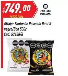 Supermercados Comodin Fantoche - alfajor pescado raul s negro/bco 50gr cod. 52188/6 oferta