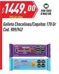 Supermercados Comodin Mas - galleta chocolinas/coquitas 170 gr cod. 909/942 oferta