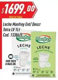 Supermercados Comodin Manfrey - leche ent/ descr tetra lv 1lt cod. 13386/5 oferta