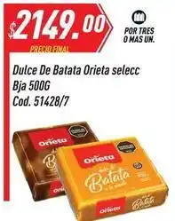 Supermercados Comodin Orieta - dulce de batata selecc bja 500g cod. 51428/7 oferta