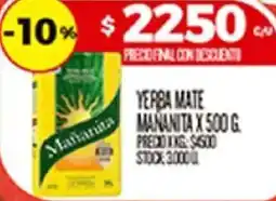 Supermercados DIA Mananita yerba mate oferta