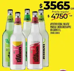 Supermercados DIA Dr. lemon aperitivo vodka / mojito / pomelo / limon / green apple oferta