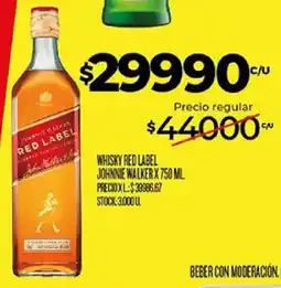 Supermercados DIA Johnnie walker whisky red label oferta