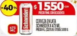 Supermercados DIA Schneider cerveza en lata oferta