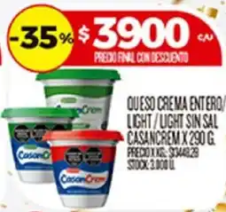 Supermercados DIA Casancrem queso crema entero/light/light sin sal oferta