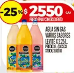 Supermercados DIA Levite agua sin gas varios sabores oferta