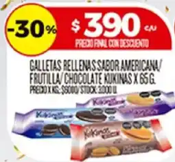 Supermercados DIA Kukinas galletas rellenas sabor americana/frutilla/chocolate oferta