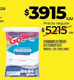 Supermercados DIA La cauchita go! separadores para freezer oferta