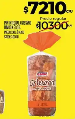 Supermercados DIA Bimbo pan integral artesano oferta