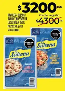 Supermercados DIA La saltena ravioles jamon y mozzarella oferta