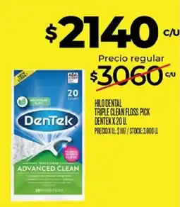 Supermercados DIA Dentek hilo dental triple clean floss pick oferta