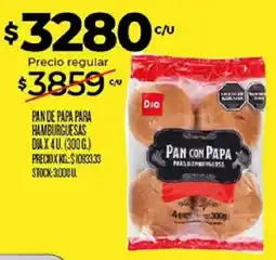 Supermercados DIA Dia pan con papa para hamburguesas oferta