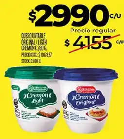 Supermercados DIA Cremón queso untable original / light oferta