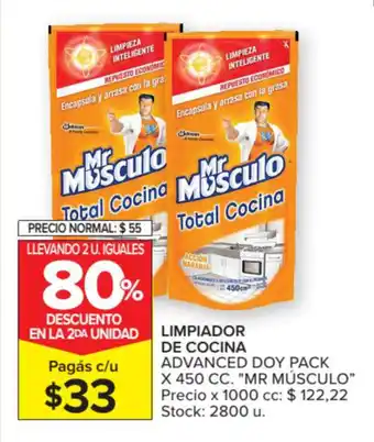 Carrefour Mr Musculo Limpiador de Cocina Advanced Doy Pack x 450cc. oferta