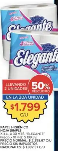 Carrefour Market Elegante - papel higiénico hoja simple oferta