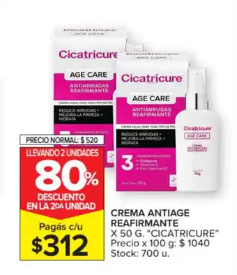 Carrefour Cicatricure Crema Antiage Reafirmante x 50g oferta