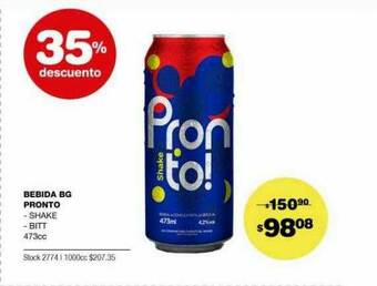 Atomo Conviene Bebida Bg Pronto 35% Descuento oferta