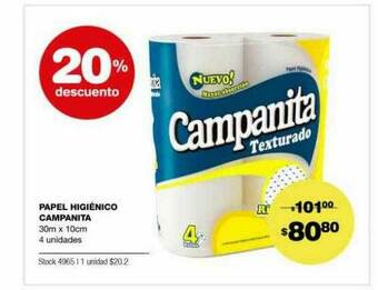 Atomo Conviene Papel Higiénico Campanita 20% Descuento oferta