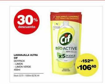 Atomo Conviene Lavavajilla Ultra Cif 30% Descuento oferta