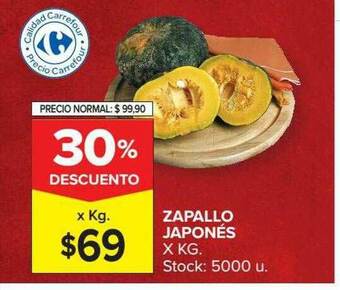 Carrefour Zapallo Japonés X Kg oferta